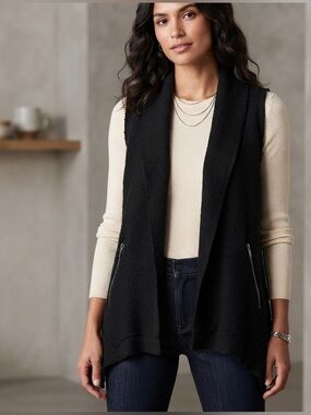Apropos Black Textured Vest